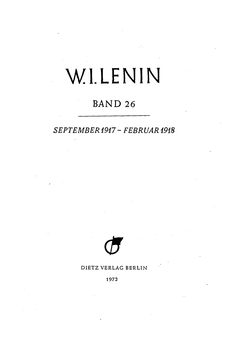 Titelblatt Band 26, Faksimile