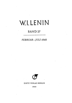 Titelblatt Band 27, Faksimile