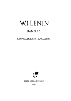 Titelblatt Band 30, Faksimile