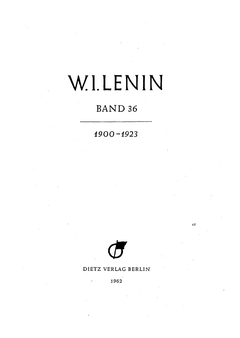 Titelblatt Band 36, Faksimile