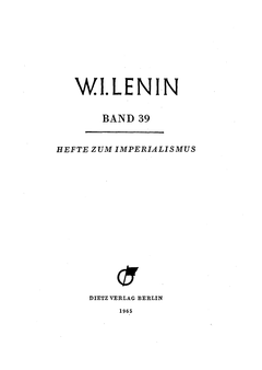 Titelblatt Band 39, Faksimile