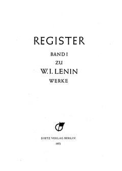 Titelblatt Registerband I – Sachregister, Faksimile